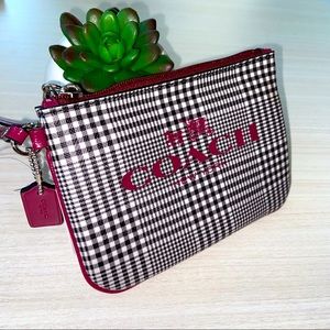 COACH Peyton Glen Plaid Print Small Wristlet